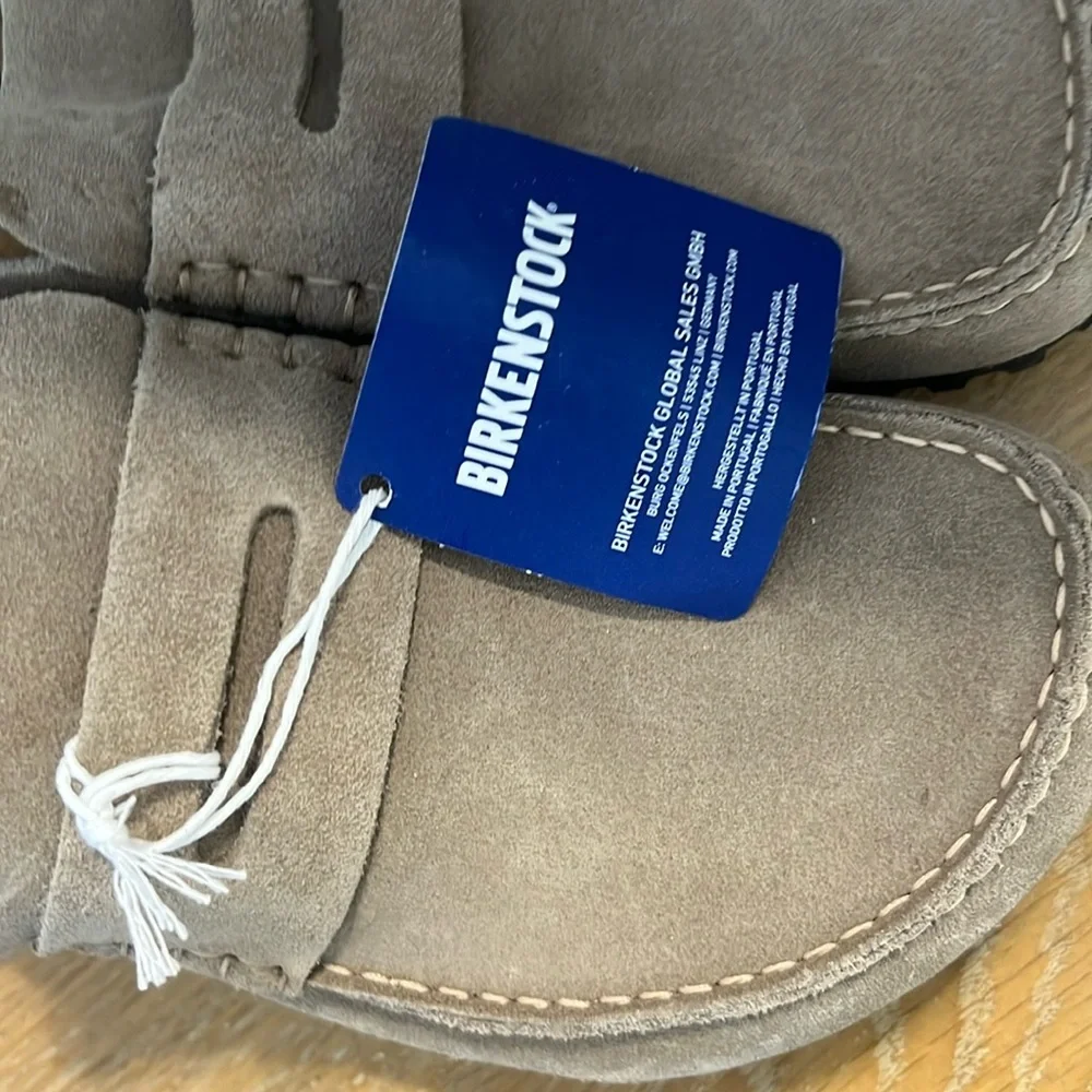 Birkenstock Suede Penny Loafers in Beige
